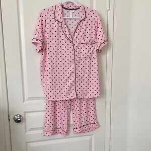 Women's Pink Polka Dot Pajama Set